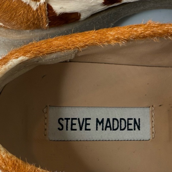 Steve Madden Lawrence-C Leather Loafers Brown & White Animal Print Womens 7M - Picture 4 of 7